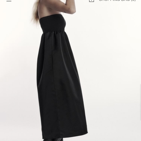 Zara CONTRAST Silky and KNIT Straight Fit Dress - Picture 3 of 7